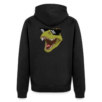 Dinosaur Dino Dinos T-Rex Gift Gift Idea - Unisex Premium Organic Zip Hoodie - black - Back - Nico (187cm)