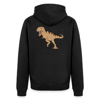 Dinosaur Dino Dinos T-Rex Gift Gift Idea - Unisex Premium Organic Zip Hoodie - black - Back - Nico (187cm)