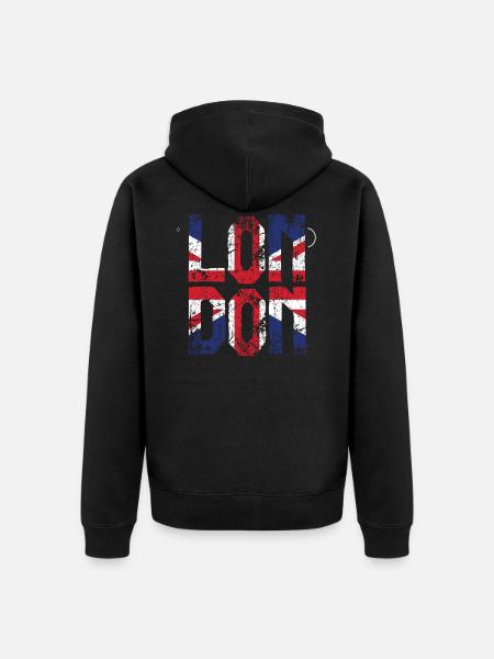 London - Unisex Premium Organic Zip Hoodie - black