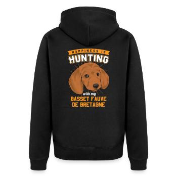 Basset Fauve de Bretagne - Veste à capuche bio Premium Unisexe - noir - Dos - Nico (187cm)