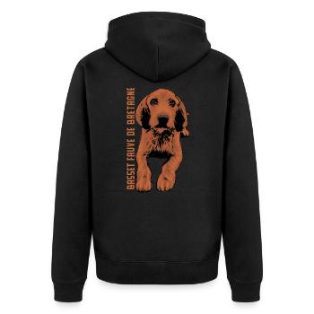 Basset Fauve de Bretagne - Veste à capuche bio Premium Unisexe - noir - Dos - Nico (187cm)