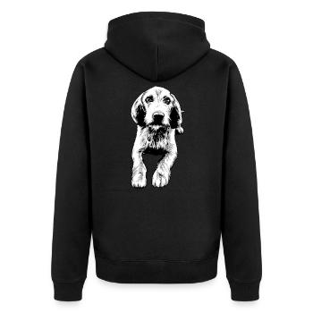 Basset Fauve de Bretagne - Veste à capuche bio Premium Unisexe - noir - Dos - Nico (187cm)