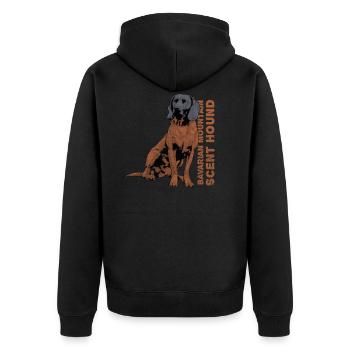 Bayerischer Gebirgsschweißhund - Unisex Premium Bio Zip Hoodie - Schwarz - Hinten - Nico (187cm)
