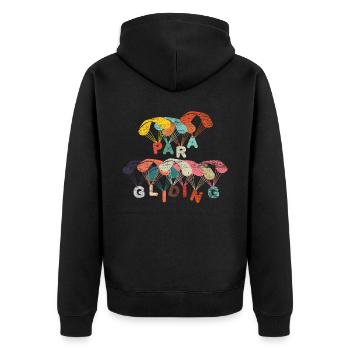 Paragliding sport - Unisex Premium Organic Zip Hoodie - black - Back - Nico (187cm)
