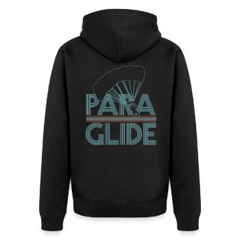 Paragliding - Unisex Premium Bio Zip Hoodie - Schwarz - Hinten - Nico (187cm)