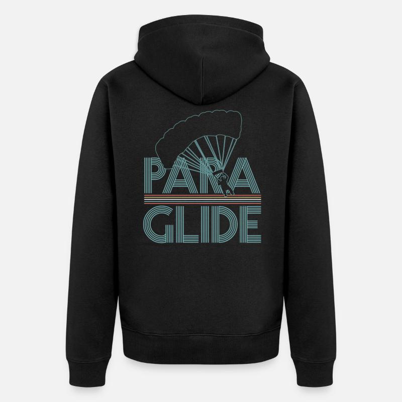 Paragliding - Unisex Premium Bio Zip Hoodie - Schwarz