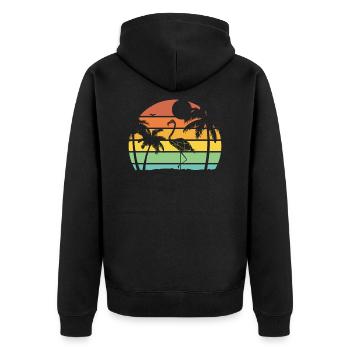 Été flamant rose - Veste à capuche bio Premium Unisexe - noir - Dos - Nico (187cm)
