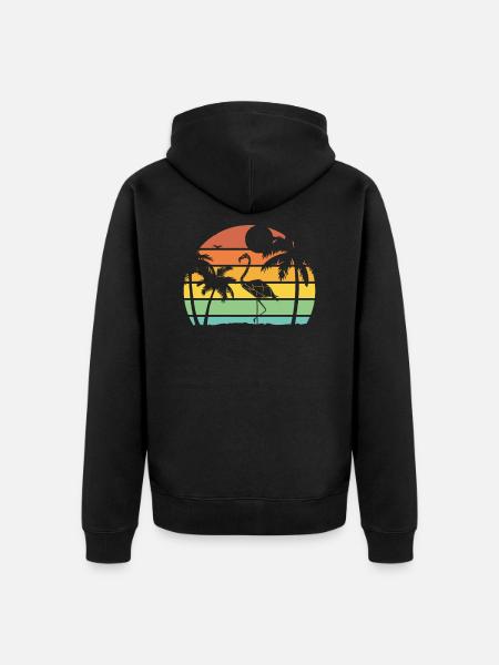Flamingo summer - Unisex Premium Organic Zip Hoodie - black
