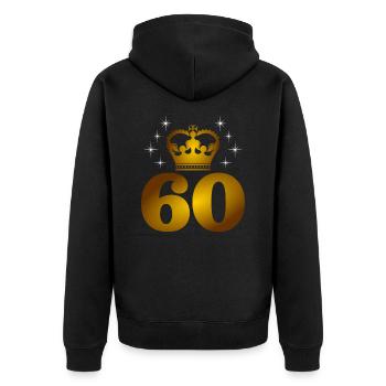 60th birthday - Unisex Premium Organic Zip Hoodie - black - Back - Nico (187cm)
