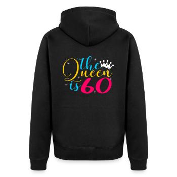 60th birthday - Unisex Premium Organic Zip Hoodie - black - Back - Nico (187cm)