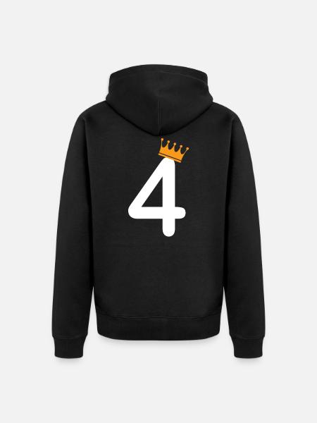 4th birthday - Unisex Premium Organic Zip Hoodie - black