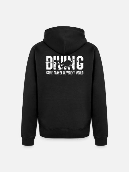 dive - Unisex Premium Organic Zip Hoodie - black