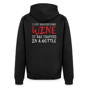 funny saying funny sayings - Unisex Premium Organic Zip Hoodie - black - Back - Nico (187cm)