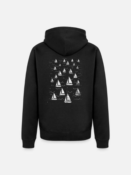 Segeln Geschenkidee - Unisex Premium Bio Zip Hoodie - Schwarz
