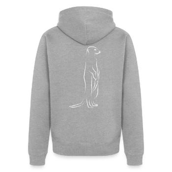 Erdmännchen Niedliches Tier - Unisex Premium Bio Zip Hoodie - Grau meliert - Hinten - Nico (187cm)