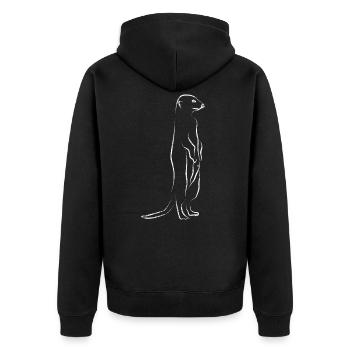 Erdmännchen Niedliches Tier - Unisex Premium Bio Zip Hoodie - Schwarz - Hinten - Nico (187cm)