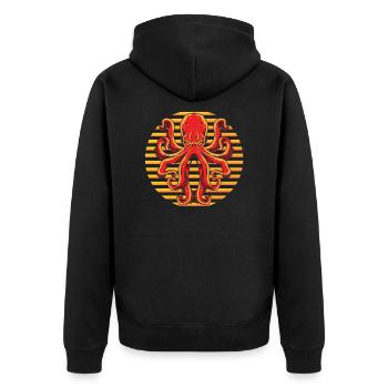 Créatures marines de poulpe - Veste à capuche bio Premium Unisexe - noir - Dos - Nico (187cm)