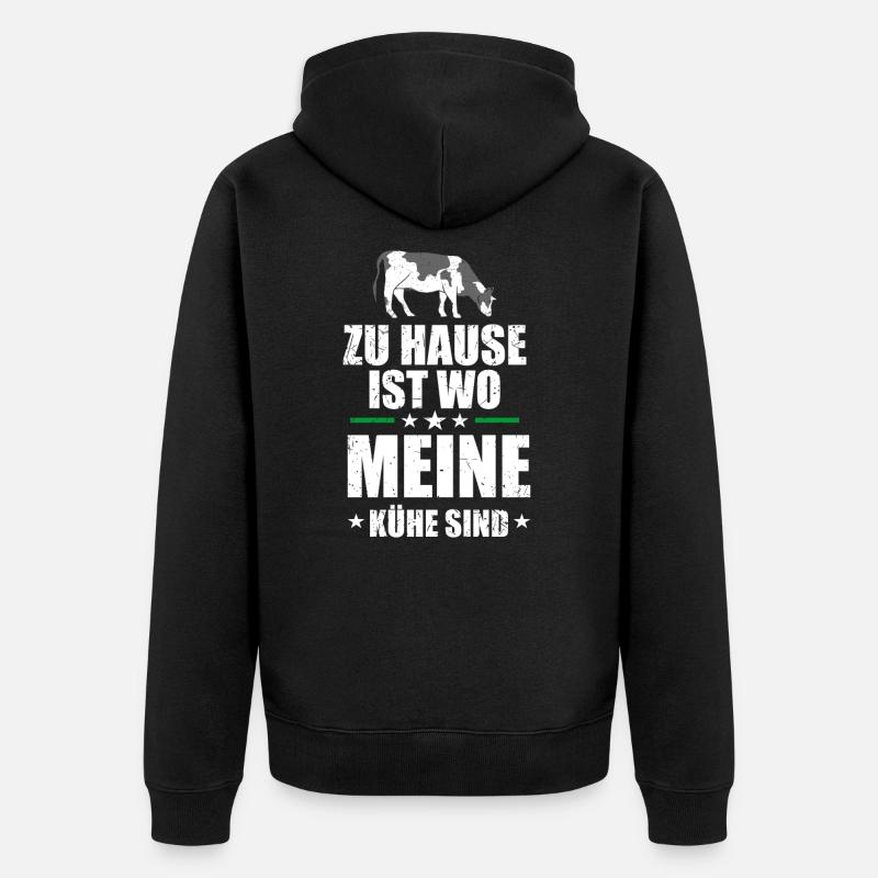 Kuh Kühe - Unisex Premium Bio Zip Hoodie - Schwarz