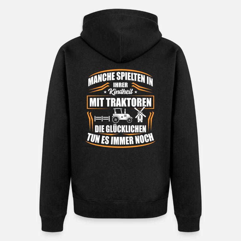 Traktor - Unisex Premium Bio Zip Hoodie - Schwarz