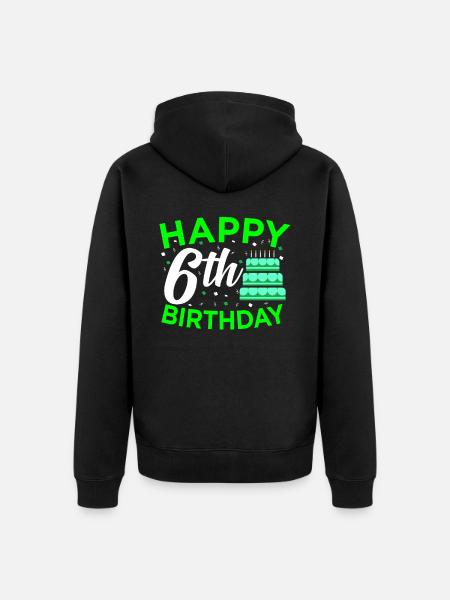 6th birthday - Unisex Premium Organic Zip Hoodie - black