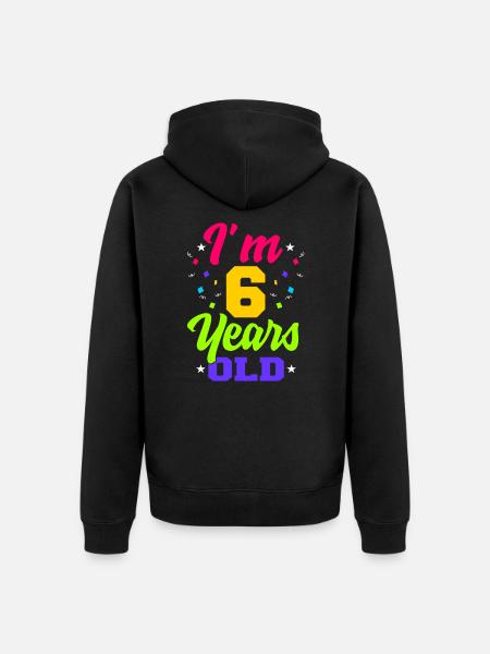 6e anniversaire - Veste à capuche bio Premium Unisexe - noir