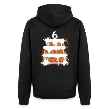 6. Geburtstag - Unisex Premium Bio Zip Hoodie - Schwarz - Hinten - Nico (187cm)
