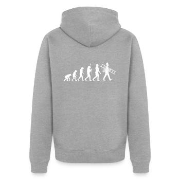 Schornsteinfeger - Unisex Premium Bio Zip Hoodie - Grau meliert - Hinten - Nico (187cm)