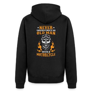 Moto - Veste à capuche bio Premium Unisexe - noir - Dos - Nico (187cm)