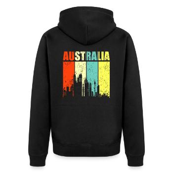 Australie - Veste à capuche bio Premium Unisexe - noir - Dos - Nico (187cm)