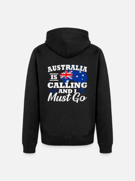 Australia - Unisex Premium Organic Zip Hoodie - black