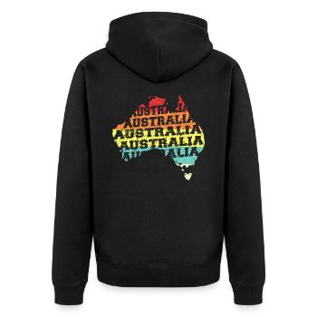 Australia - Unisex Premium Organic Zip Hoodie - black - Back - Nico (187cm)