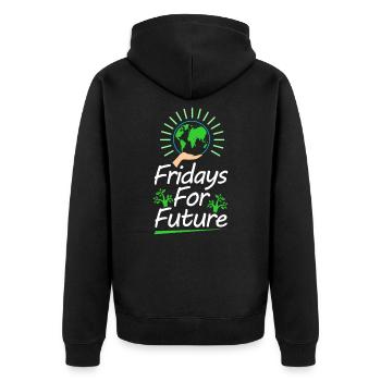 Friday for future Climate change - Unisex Premium Organic Zip Hoodie - black - Back - Nico (187cm)