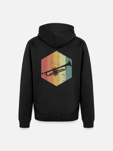Trompete - Unisex Premium Bio Zip Hoodie - Schwarz