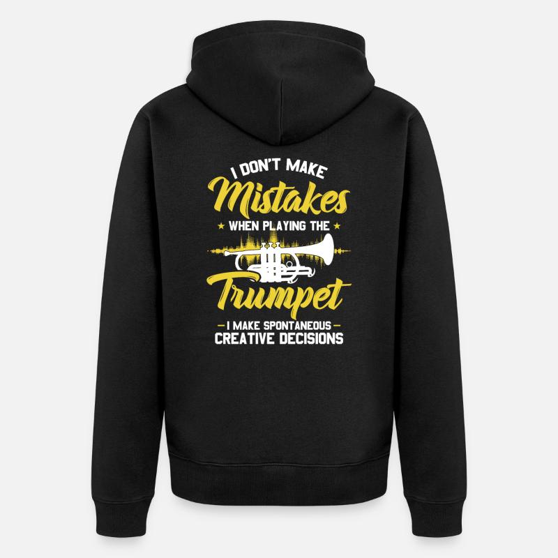 Trompete - Unisex Premium Bio Zip Hoodie - Schwarz