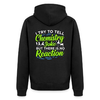Chemie - Unisex Premium Bio Zip Hoodie - Schwarz - Hinten - Nico (187cm)