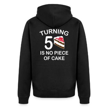 50th birthday - Unisex Premium Organic Zip Hoodie - black - Back - Nico (187cm)
