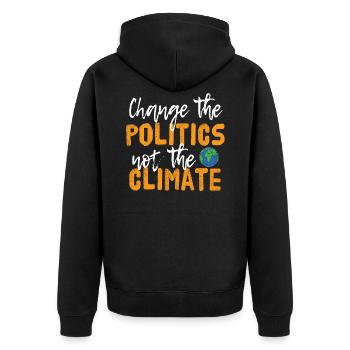Friday for Future Climate Change Climate Rescue Gifts - Unisex Premium Organic Zip Hoodie - black - Back - Nico (187cm)
