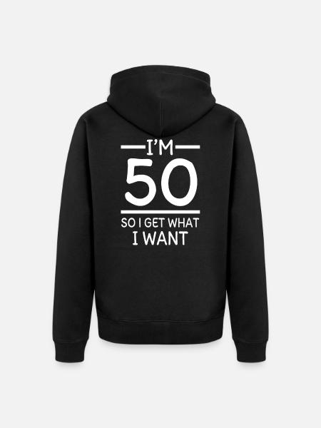 50th birthday - Unisex Premium Organic Zip Hoodie - black