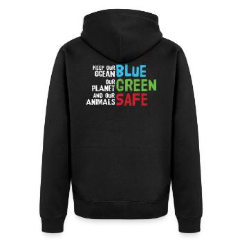 Friday for Future Climate Change Climate Rescue Gifts - Unisex Premium Organic Zip Hoodie - black - Back - Nico (187cm)