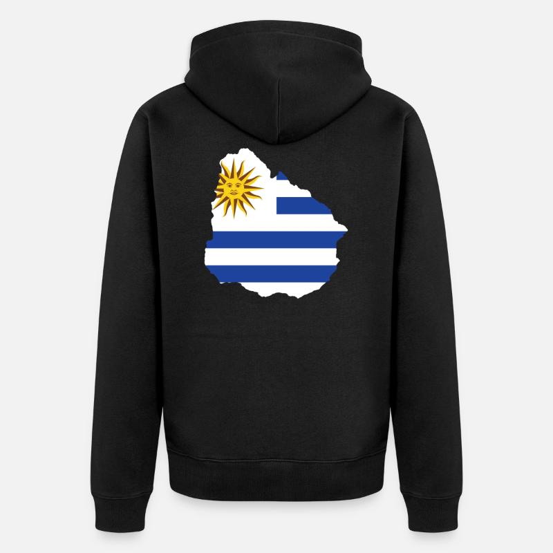 Uruguay - Unisex Premium Bio Zip Hoodie - Schwarz