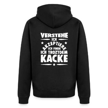 Scheiße Doof Dumm Dumme Welt Lustiger Spruch Dumme - Unisex Premium Bio Zip Hoodie - Schwarz - Hinten - Nico (187cm)