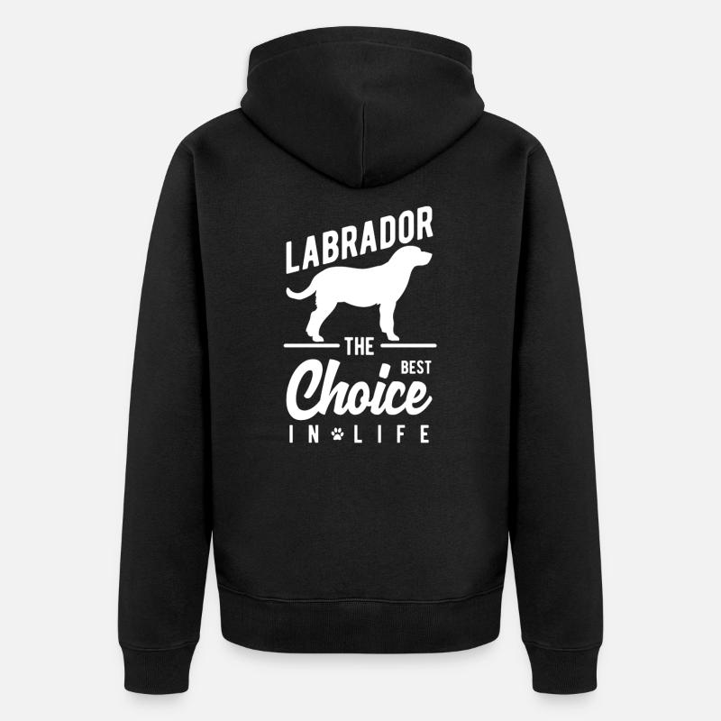 Labrador - Unisex Premium Bio Zip Hoodie - Schwarz