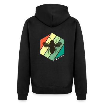 Imker - Unisex Premium Bio Zip Hoodie - Schwarz - Hinten - Nico (187cm)