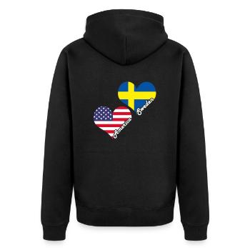 Sweden - Unisex Premium Organic Zip Hoodie - black - Back - Nico (187cm)
