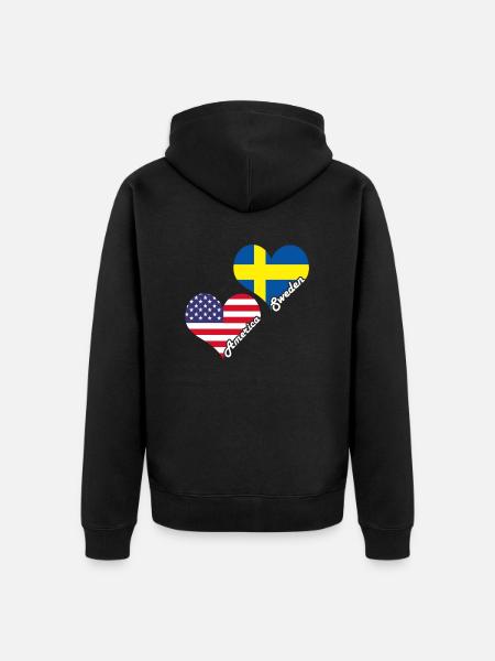 Suède - Veste à capuche bio Premium Unisexe - noir