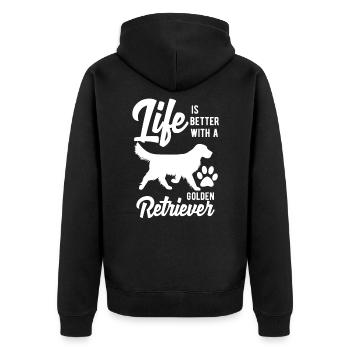 Golden Retriever - Veste à capuche bio Premium Unisexe - noir - Dos - Nico (187cm)