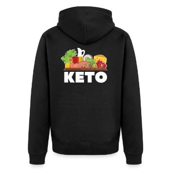 Keto diététique - Veste à capuche bio Premium Unisexe - noir - Dos - Nico (187cm)