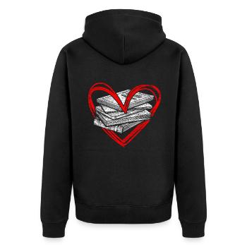 Reading love - Unisex Premium Organic Zip Hoodie - black - Back - Nico (187cm)