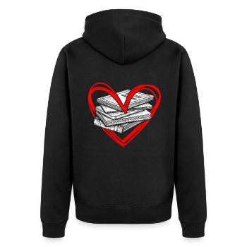 Reading passion - Unisex Premium Organic Zip Hoodie - black - Back - Nico (187cm)