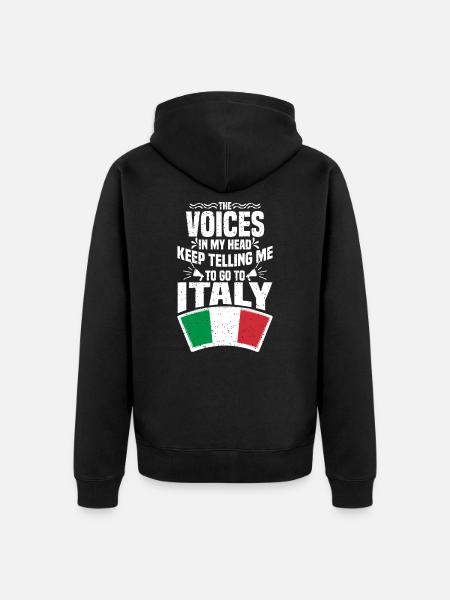 Italy - Unisex Premium Organic Zip Hoodie - black